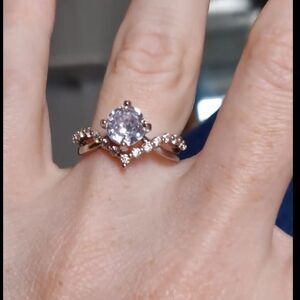 💎925 Sterling Silver Brilliant Cut Lab Prong Set Diamond Ring 💎w/Crown